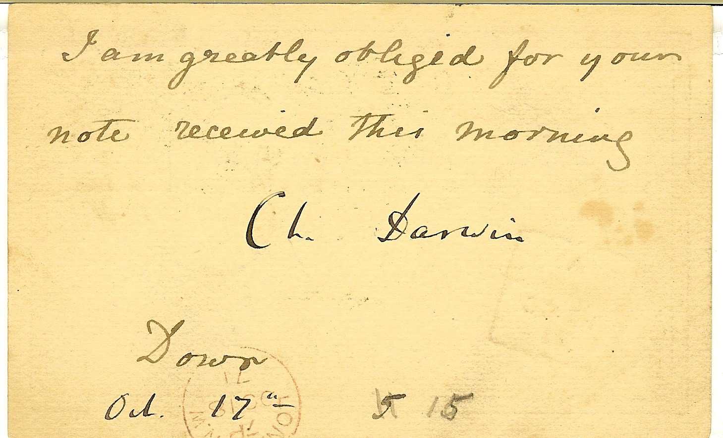Darwin signed postcard - Historic Autographs & Documents for Sale at ...